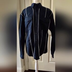 Men's Navy Blue Button Down Shirt